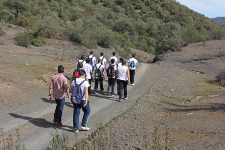 Walking toward the landing point
